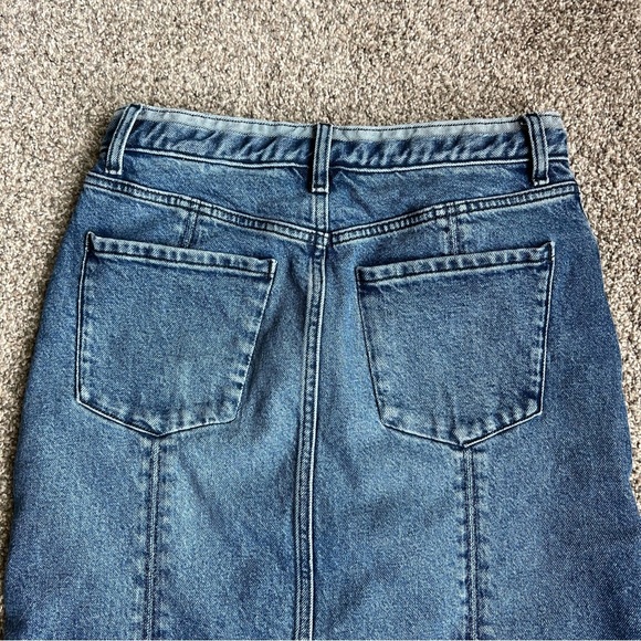 Adriano Goldschmied Daily Blue Maxi Denim Skirt with Front/Back Slits, Size 27 - Picture 10 of 12